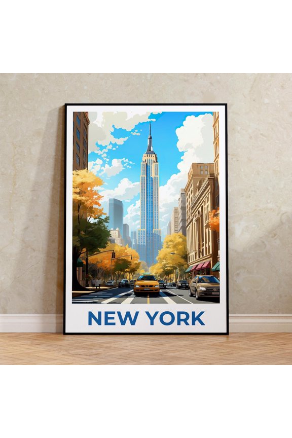 New York Manhattan Empire State Wall Art Decor Unframed Paper Print