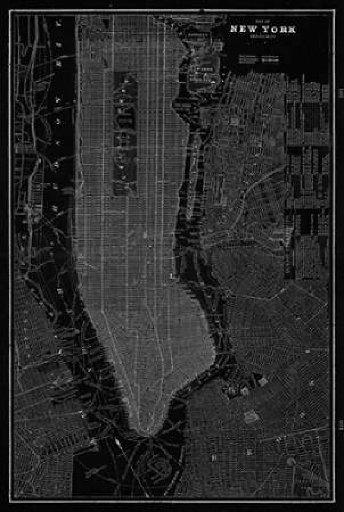 New York Map Canvas Art - Z Studio (20 x 28)