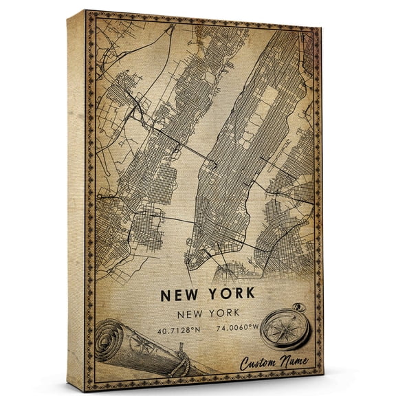 New York Map Poster, New York Map City Art Poster, Canvas, ,Modern Wall Art, Street Map Artwork, New York Map Canvas - 89AZ2