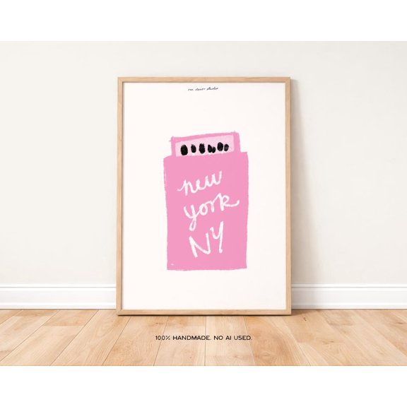 New York Matchbox Art Print Retro Trendy Kitchen Decor