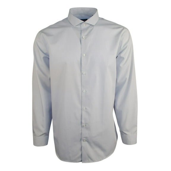 New York Men's Slim Fit Checked Long Sleeve Dress Shirt-DB-17.5 34