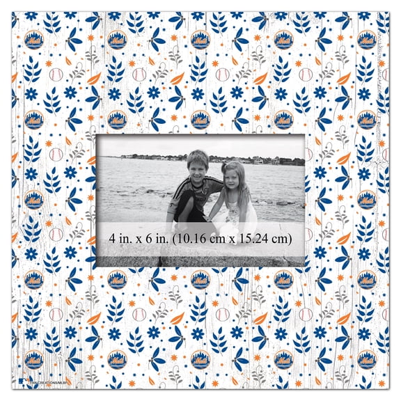 New York Mets 10'' x 10'' Floral Pattern Frame
