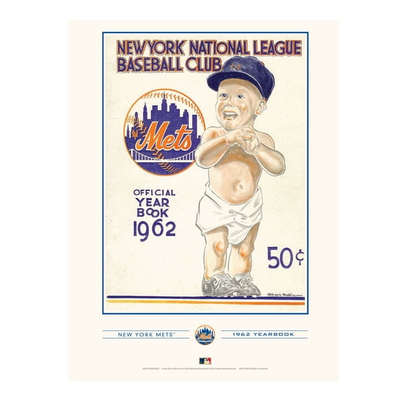 New York Mets 12" x 16" 1962 Program Cover Art Print