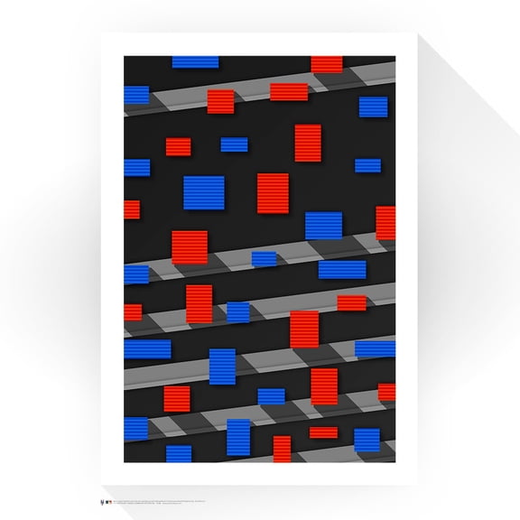 New York Mets 14" x 20" Shea Stadium The Panels Minimalist Art Giclee Print