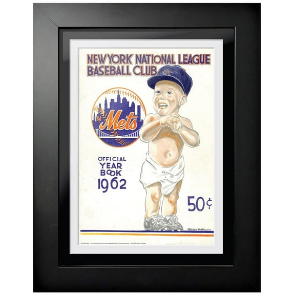 New York Mets 1962 Vintage 12'' x 16'' Framed Program Cover