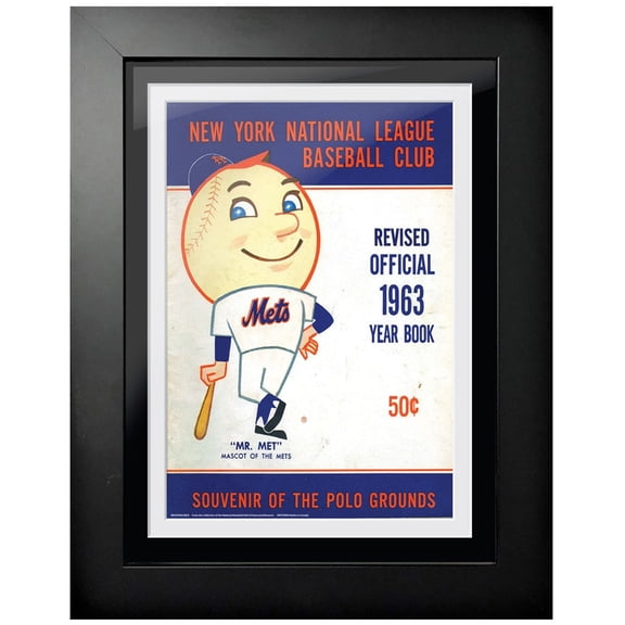 New York Mets 1963 Vintage 12'' x 16'' Framed Program Cover