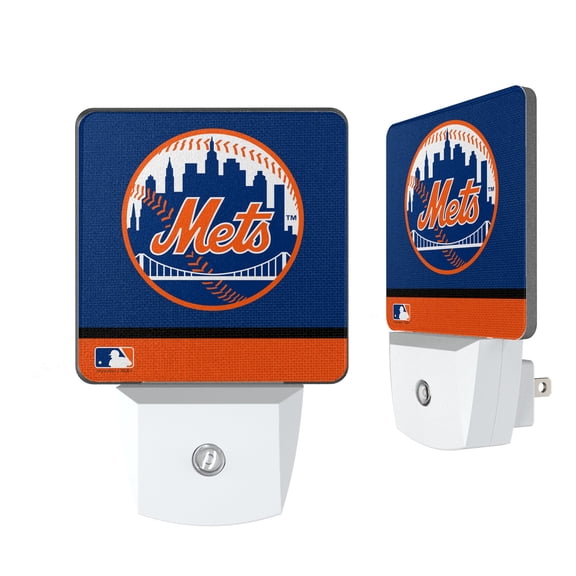 New York Mets Primary Logo Stripe Design Nightlight 2-Pack