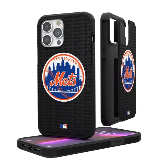 New York Mets iPhone Text Backdrop Rugged Case