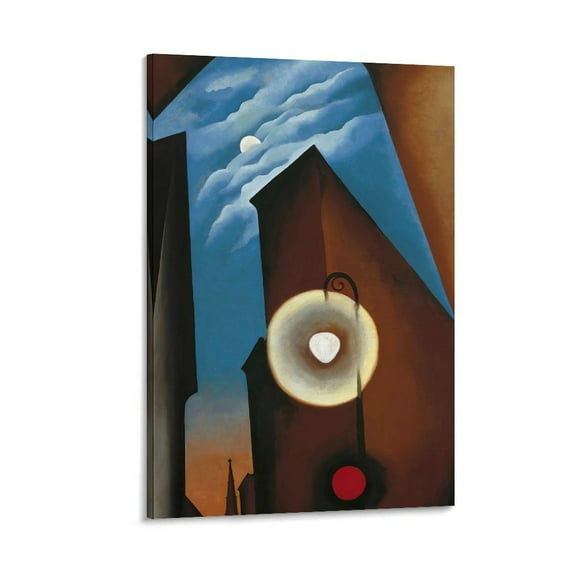 New York with Moon (1925) by Georgia OKeeffe Painting Poster Poster Cool Artworks Painting Wall Art Canvas Prints Hanging Picture Home Decor Posters Gift 12x18inch(30x45cm)