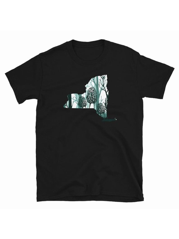 New York Morel Hunter Shirt Morel Mushroom Hunter Shirt New York Morel Map Gift Morel Mushroom Hunting Shirt Mycologist Gift
