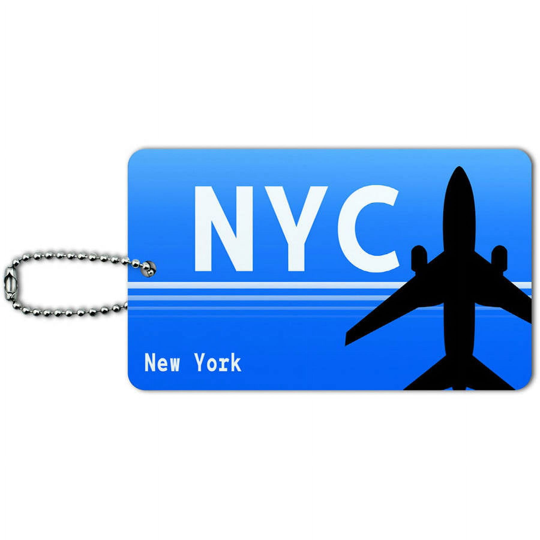 New York NY All airports (NYC) Airport Code ID Tag Luggage Card for Suitcase or CarryOn