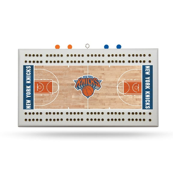 New York NY Basketball Knicks Classic 2 Track Wooden Court Shaped Cribbage Board