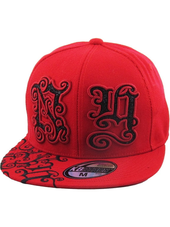 New York NY Flat Brim Fitted Baseball Cap Hat