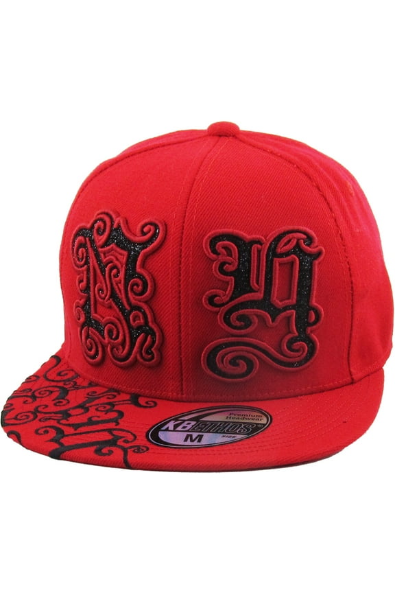 New York NY Flat Brim Fitted Baseball Cap Hat