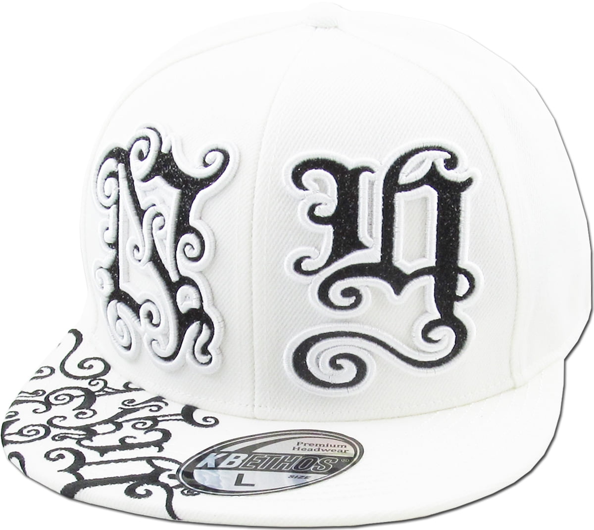 New York NY Flat Brim Fitted Baseball Cap Hat