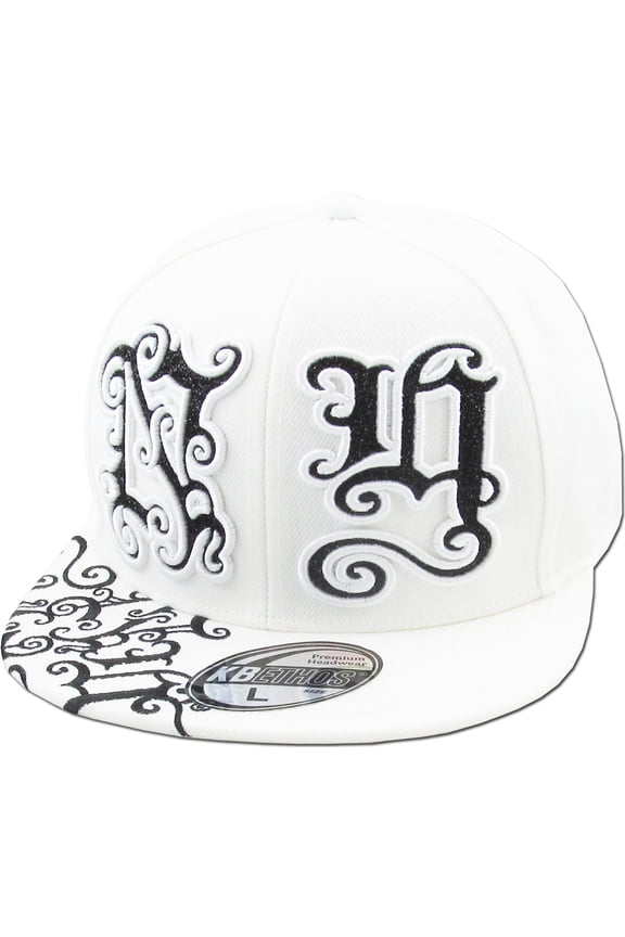 New York NY Flat Brim Fitted Baseball Cap Hat