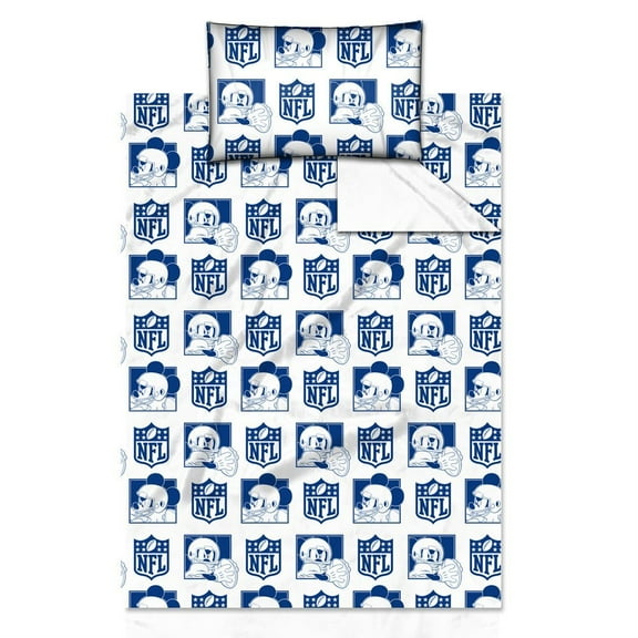 New York NY Football Giants Mickey Full Sheet Set with Pillow Case, Blue