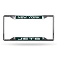 thumbnail image 1 of New York NY Football Jets 4-Corner EZ View Chrome Metal Laser Cut License Plate Frame, 1 of 5