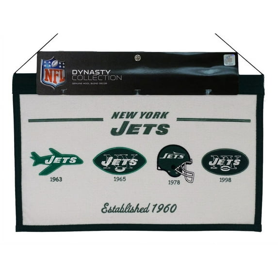 New York Football Jets Established 1960 - Classic Logos through the years Wool Heritage Dynasty Banner
