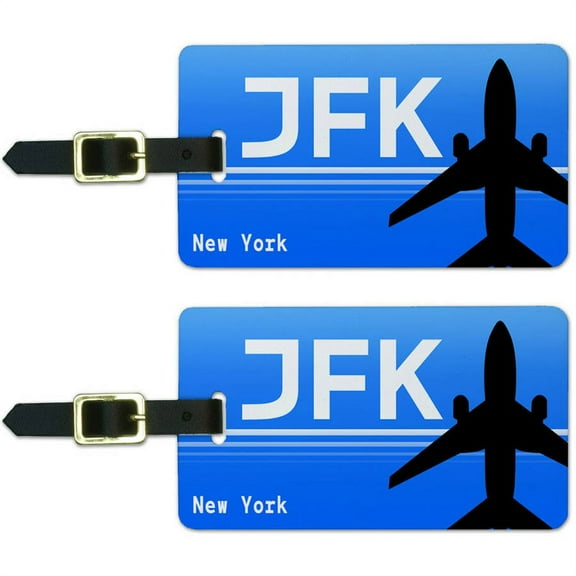 New York NY Kennedy (JFK) Airport Code Luggage Suitcase ID Tags, Set of 2