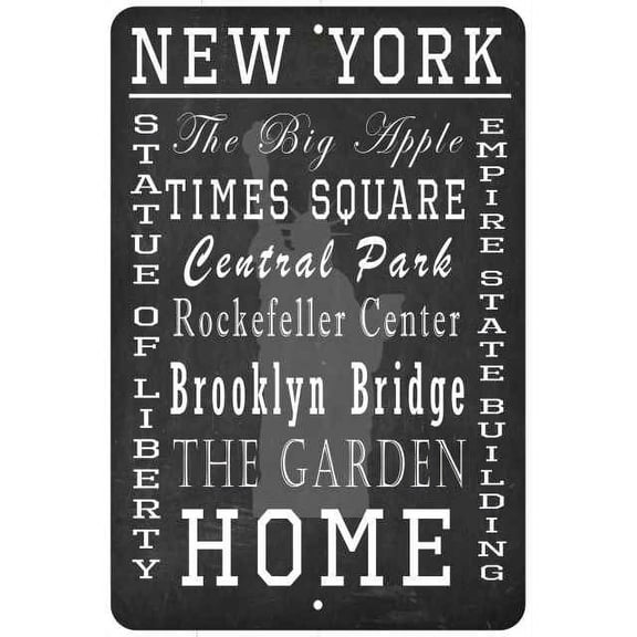 New York NY Landmarks Novelty Gift 8x12 Metal Sign 108120065020