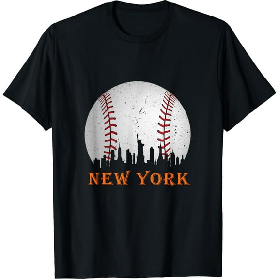 New York NY Skyline Baseball Vintage Met At Gameday T-Shirt