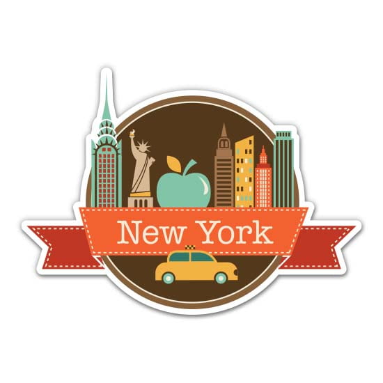 New York NYC - 12" Vinyl Sticker Waterproof Decal