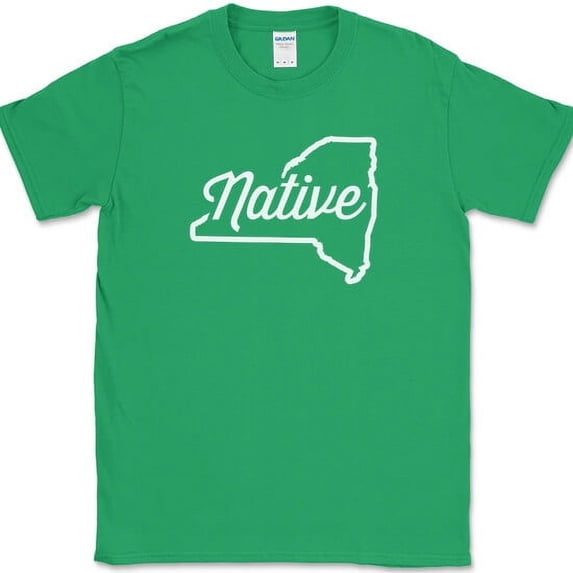 New York Native T-Shirt State Pride Your Home USA America Tee - Green, M