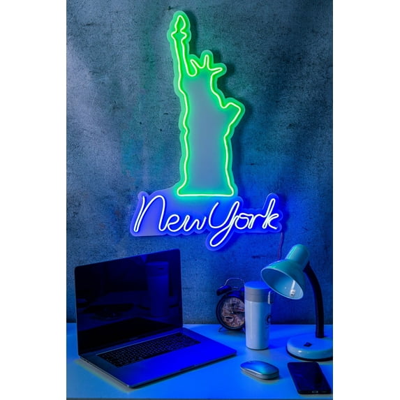 New York Neon Wall Sign Handmade Customized Led Light Decor - Pink Blue