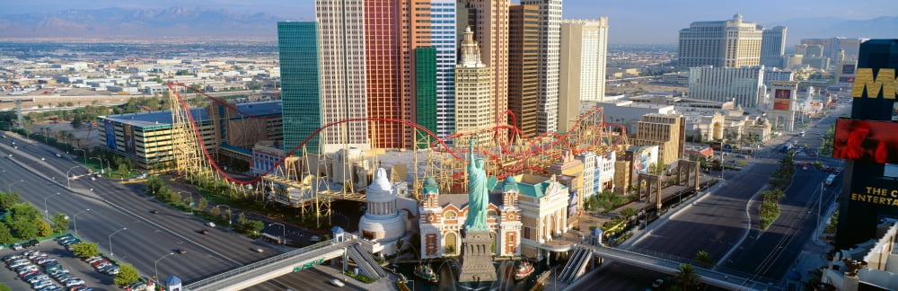New York New York Casino Las Vegas Nevada Canvas Art - Panoramic Images (27 x 9)