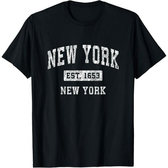 New York New York NY Vintage Established Sports Design T-Shirt100% cotton