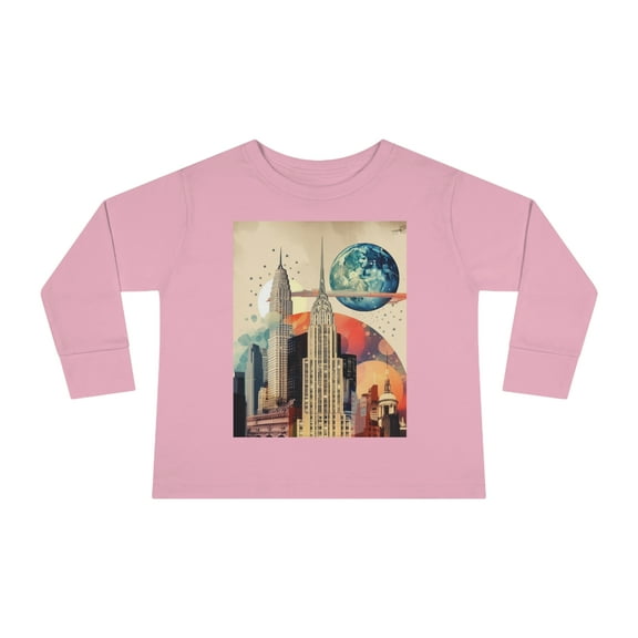 New York Nightlife Urban Wanderlust Toddler Long Sleeve Tee