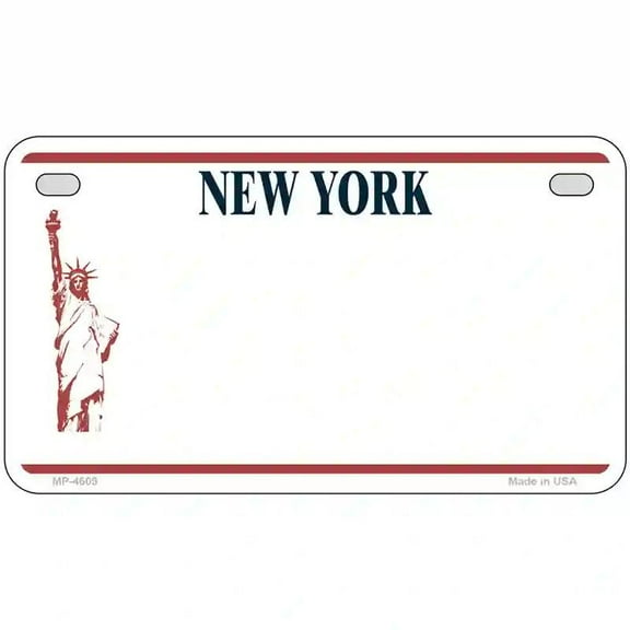 New York Novelty State Blank Metal License Plate 7" x 4" Motorcycle (MP)