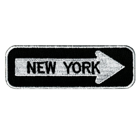 New York One Way Sign Embroidered Iron-on Patch