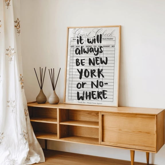 New York Or Nowhere Nyc Travel City Poster Trendy Wall Art Dorm Decor Apartment Aesthetic Poster, Stretched Size 8x12