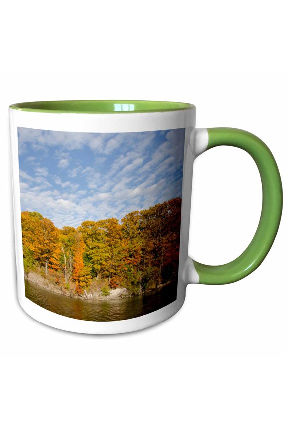 , New York, Oswego Canal. Views Along the Oswego Canal., 11oz Two-tone Green Mug