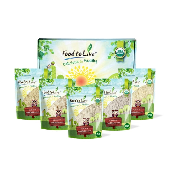 New York Pastry Chef Gift Box - Variety of Organic flours Including Cashew, Blanched Almond, Brown Rice, Coconut, and Whole Wheat Pastry Flours - by Food to Live