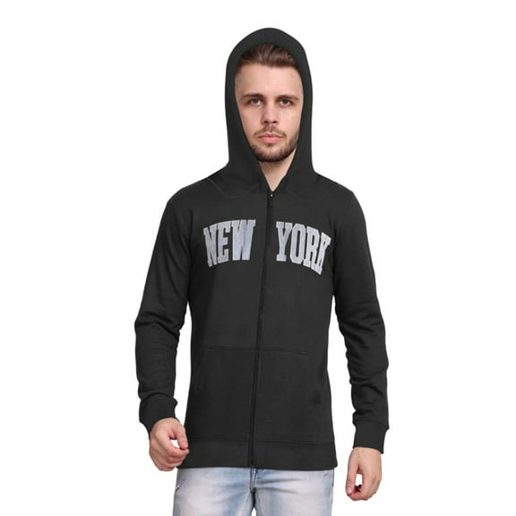 New York Patch Zipper Hood Black Small