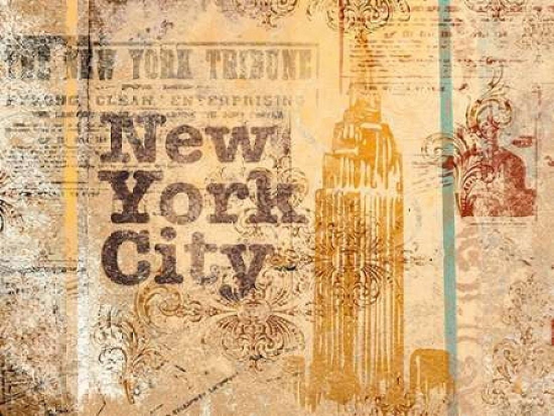 New York Postcard Canvas Art - SD Graphics Studio (18 x 24)
