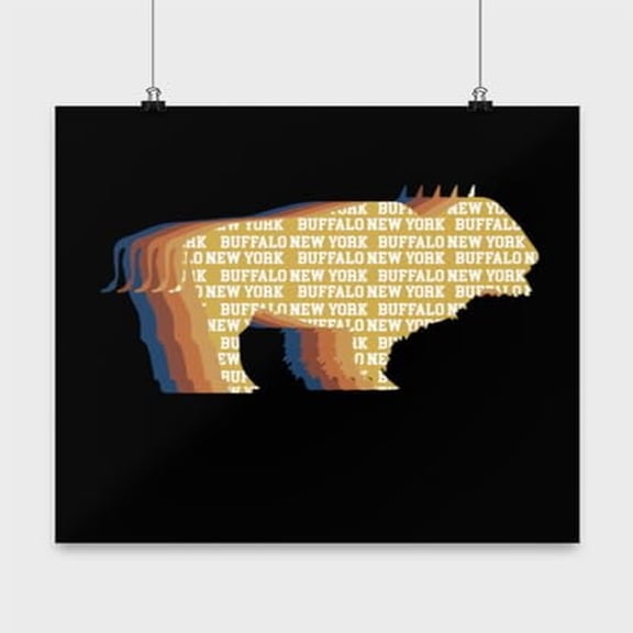 New York City Skyline Art - Buffalo NY Decor - 13x13 Poster Print - Wall Art