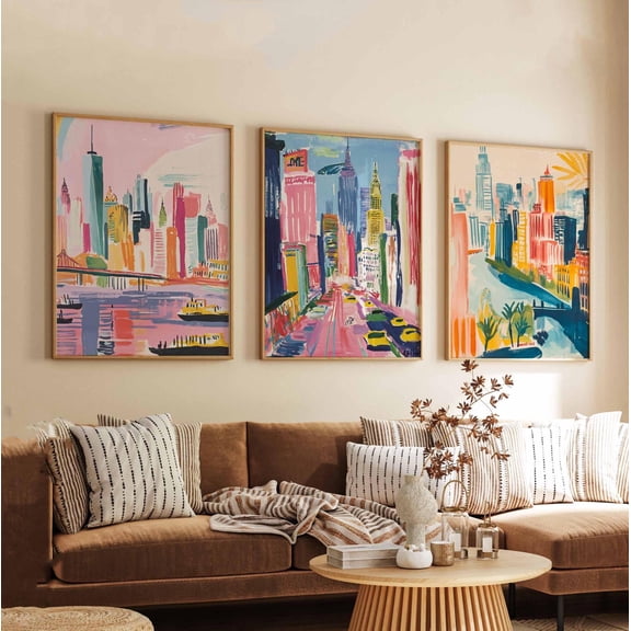 New York Posters New York City Wall Art USA Travel Prints Retro NYC Poster Set Vintage New York Decor Prints Set 3