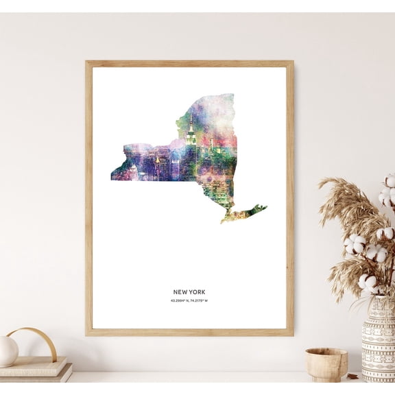 New York Print, New York Print, New York Canvas, New York Poster, New York Map Art, Map of New York, Poster Only