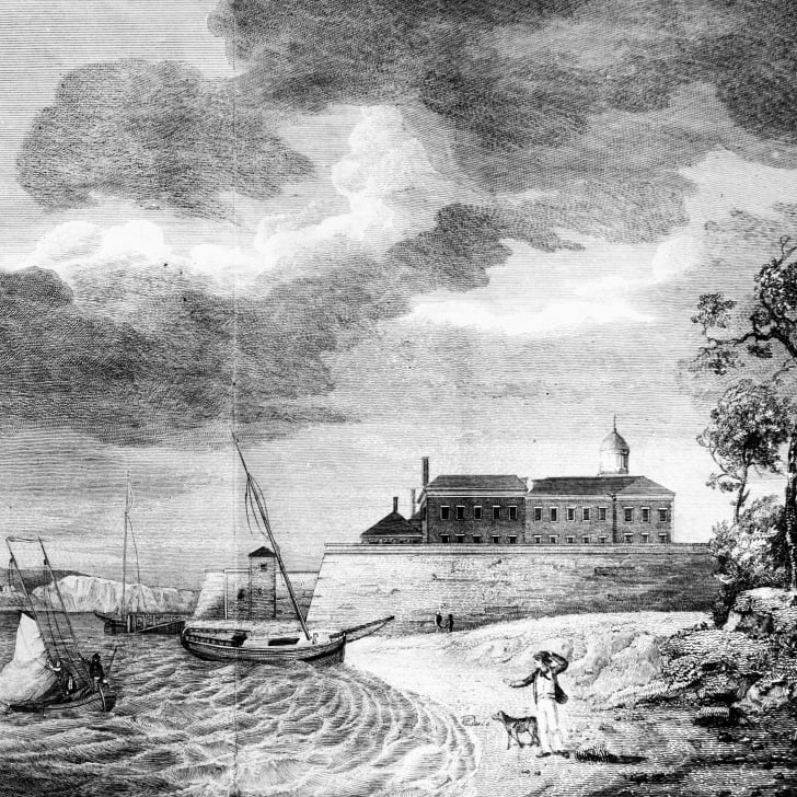 New York Prison 1797. Nthe State Prison On The North (Hudson) River In