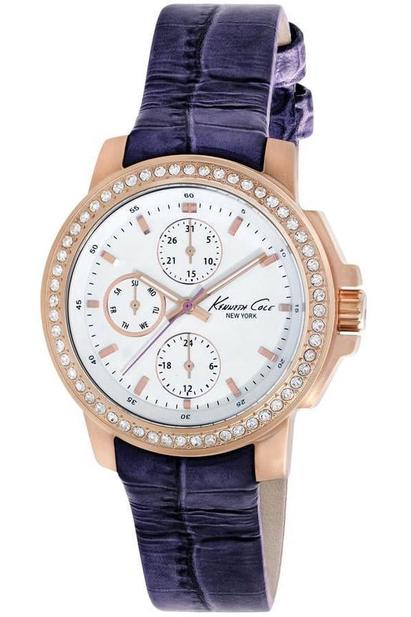 New York Purple Leather Multifunction Ladies Watch KC2806