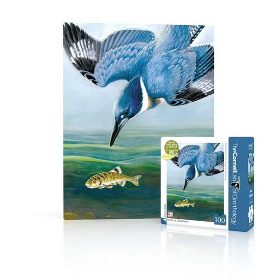New York Puzzle Company Belted Kingfisher Mini 100 Piece Mini Puzzle