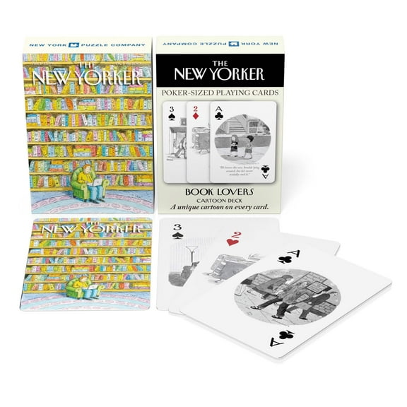 New York Puzzle Company Book Lover Cartoons Playing Cards Single Standard Deck