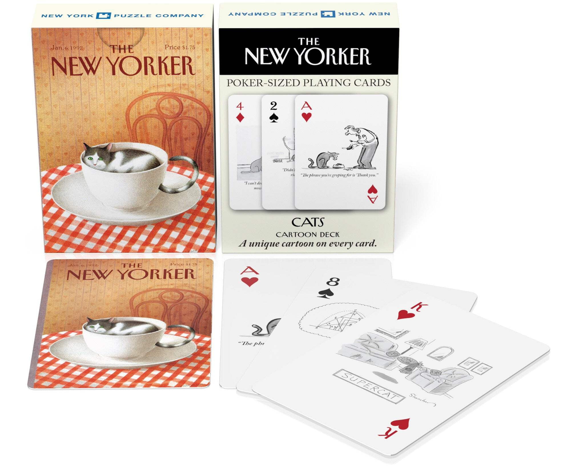 New York Puzzle Company Cat Cartoons Playing Cards Single Standard Deck