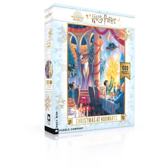 New York Puzzle Company Christmas at Hogwarts 1000 Piece Jigsaw Puzzle