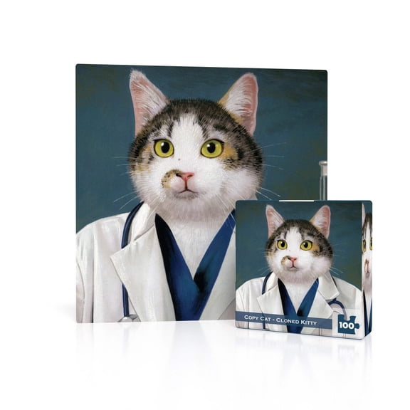 New York Puzzle Company Copy Cat - Cloned Kitty Mini 100 Piece Mini Puzzle