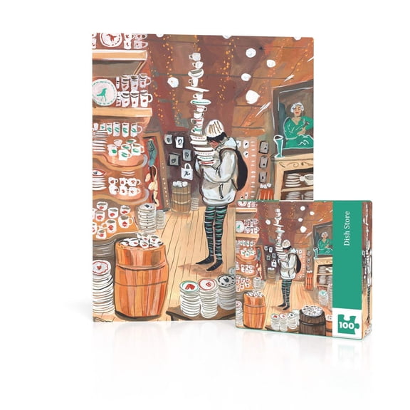 New York Puzzle Company Dish Store Mini 100 Piece Mini Puzzle